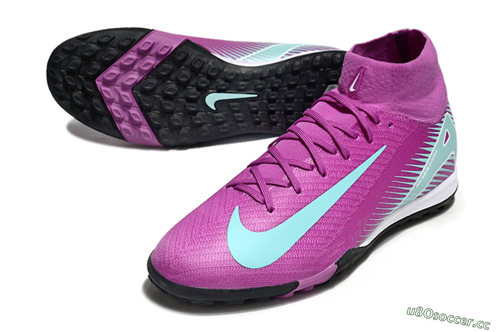 Men's Nike Air Zoom Mercurial Superfly 10 Elite TF Artificial Turf High-Tops Football Shoes - Red/Jade/White 3