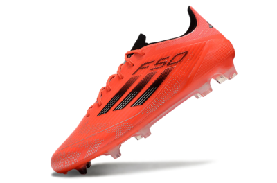 Men's Adidas F50 Elite FG Firm Ground Low-Tops Football Boots - Red/Black/Silver