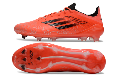 Men's Adidas F50 Elite FG Firm Ground Low-Tops Football Boots - Red/Black/Silver