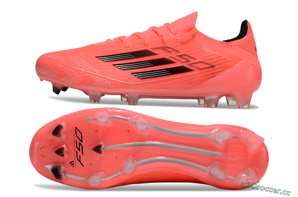 Men's Adidas F50 Adizero FG Firm Ground Low-Tops Football Boots - Red/Black 1