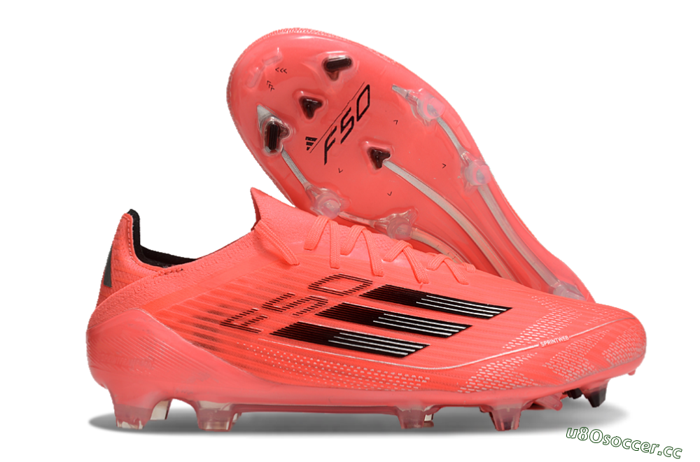 Men's Adidas F50 Adizero FG Firm Ground Low-Tops Football Boots - Red/Black 2