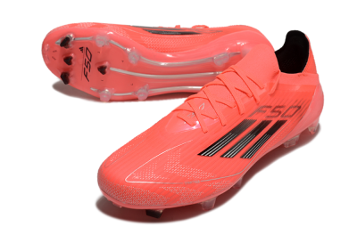 Men's Adidas F50 Adizero FG Firm Ground Low-Tops Football Boots - Red/Black