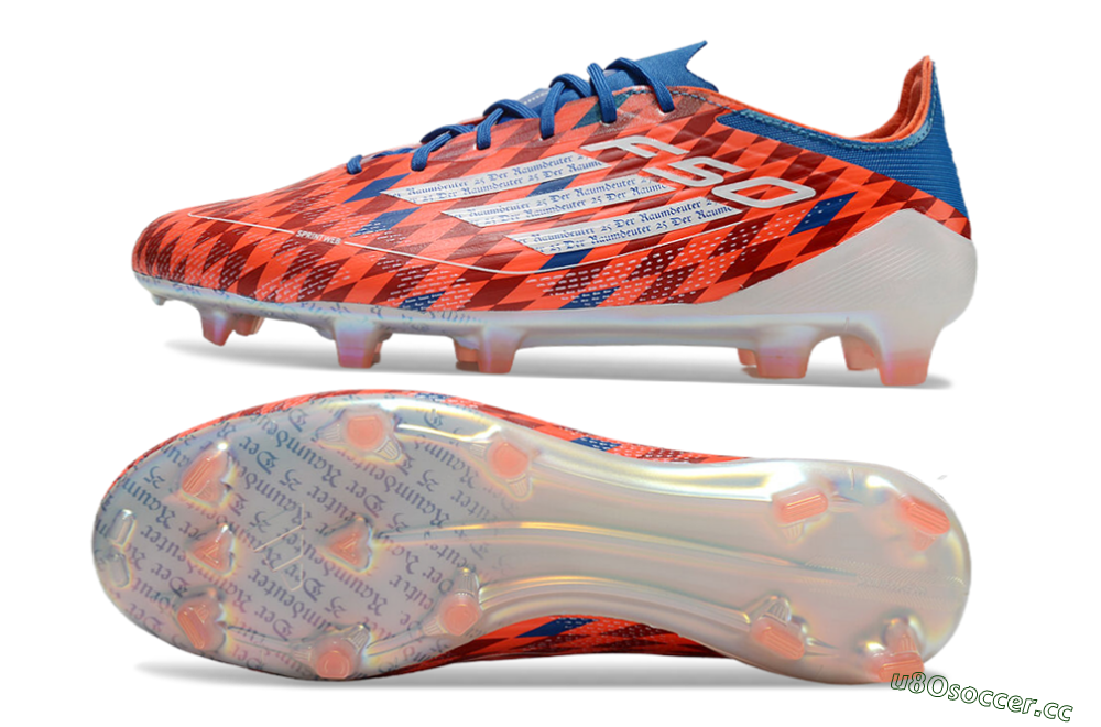 Men's Adidas F50 Elite FG Firm Ground Low-Tops Football Boots - Red/White/Blue 1