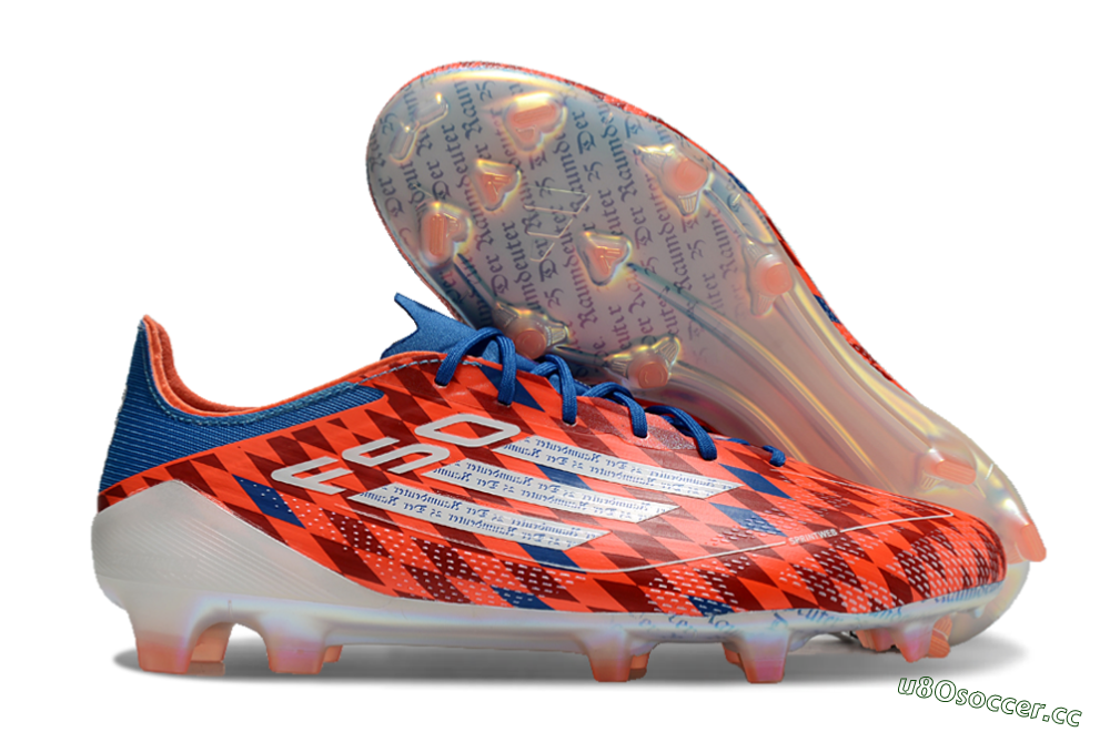 Men's Adidas F50 Elite FG Firm Ground Low-Tops Football Boots - Red/White/Blue 2
