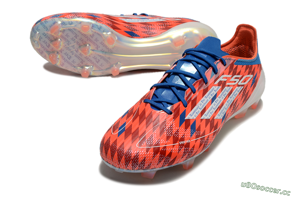 Men's Adidas F50 Elite FG Firm Ground Low-Tops Football Boots - Red/White/Blue 3