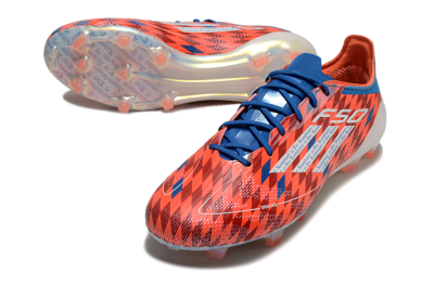Men's Adidas F50 Elite FG Firm Ground Low-Tops Football Boots - Red/White/Blue