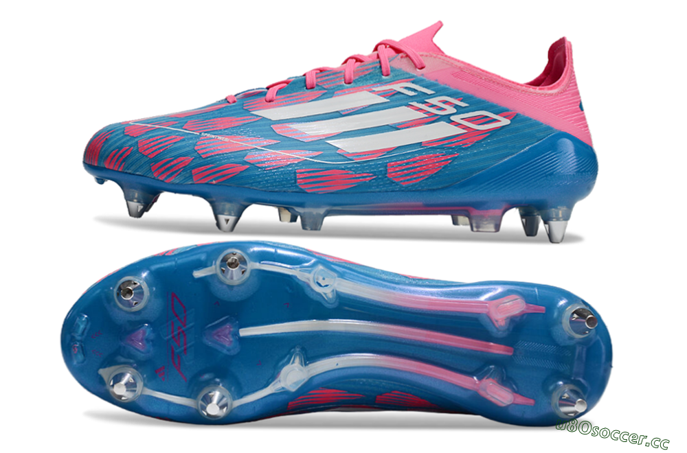 Men's Adidas F50 Elite SG Soft Ground Low-Tops Football Boots - Blue/Pink 1