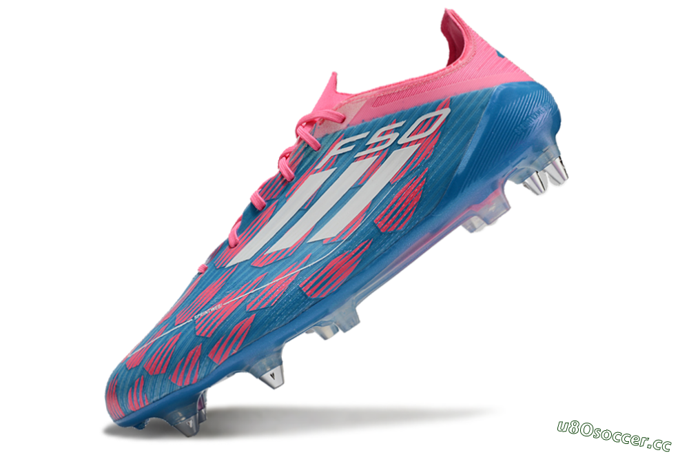Men's Adidas F50 Elite SG Soft Ground Low-Tops Football Boots - Blue/Pink 5