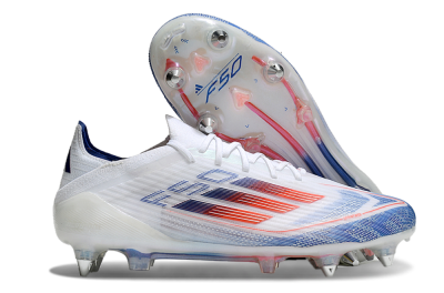 Men's Adidas F50 Elite SG Soft Ground Low-Tops Football Boots - White/Blue/Red
