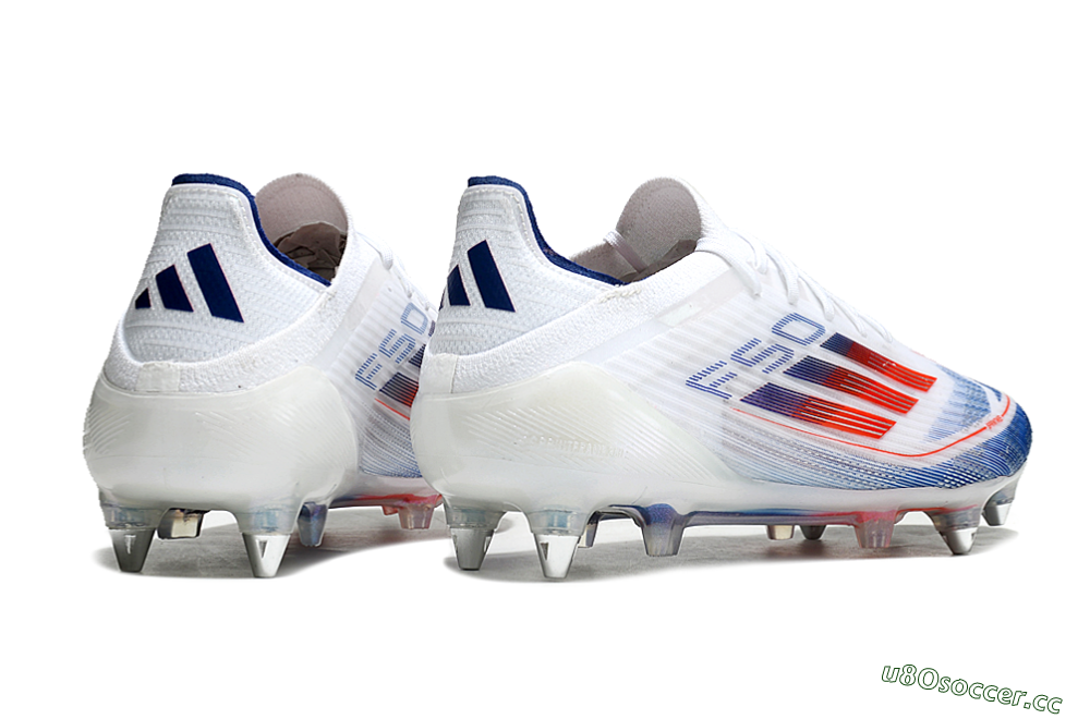 Men's Adidas F50 Elite SG Soft Ground Low-Tops Football Boots - White/Blue/Red 6