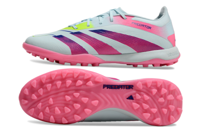 Men's Adidas Predator 24 Elite TF Artificial Turf Low-Tops Football Shoes - Jade/Pink/Yellow