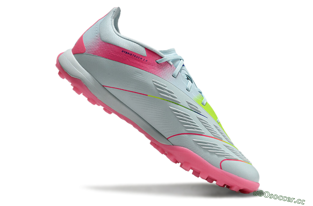 Men's Adidas Predator 24 Elite TF Artificial Turf Low-Tops Football Shoes - Jade/Pink/Yellow 4