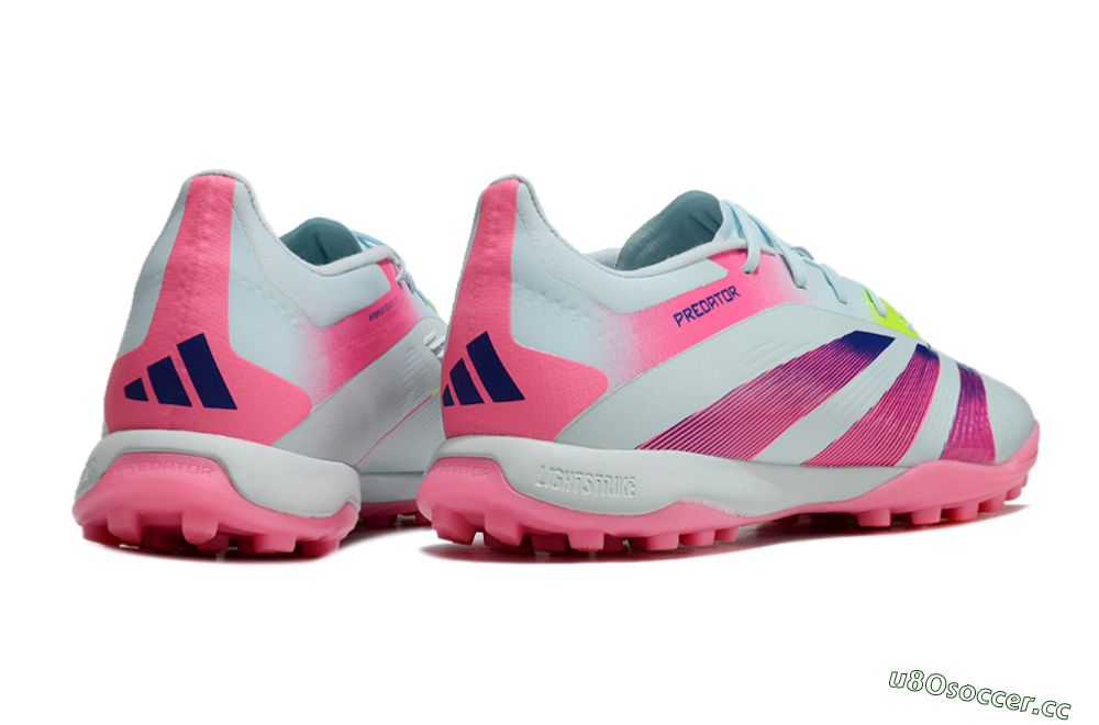Men's Adidas Predator 24 Elite TF Artificial Turf Low-Tops Football Shoes - Jade/Pink/Yellow 6