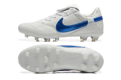 Men's Nike The Premier 3 FG Firm Ground Low-Tops Football Boots - Beige/Blue/White