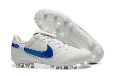 Men's Nike The Premier 3 FG Firm Ground Low-Tops Football Boots - Beige/Blue/White
