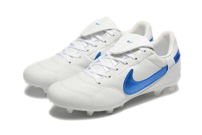 Men's Nike The Premier 3 FG Firm Ground Low-Tops Football Boots - Beige/Blue/White