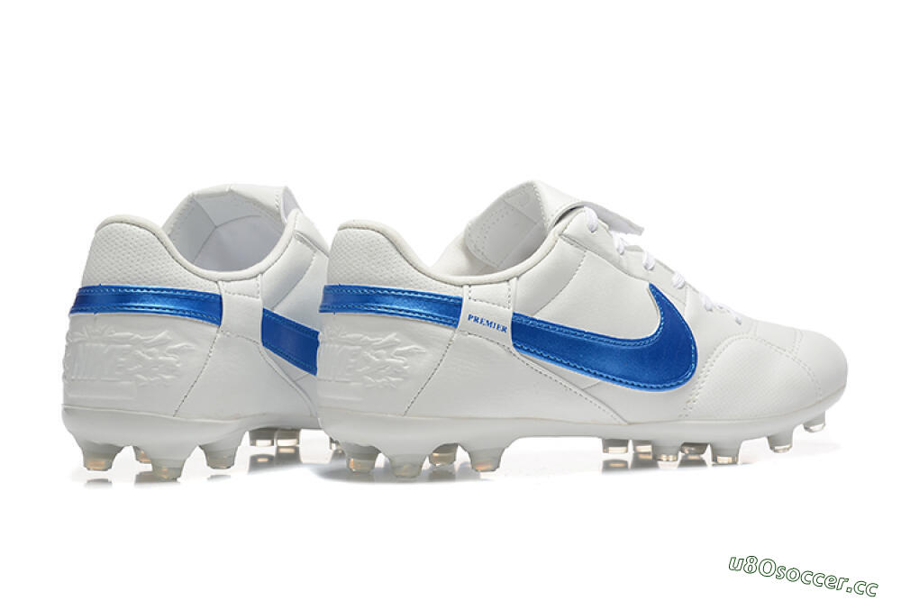 Men's Nike The Premier 3 FG Firm Ground Low-Tops Football Boots - Beige/Blue/White 9