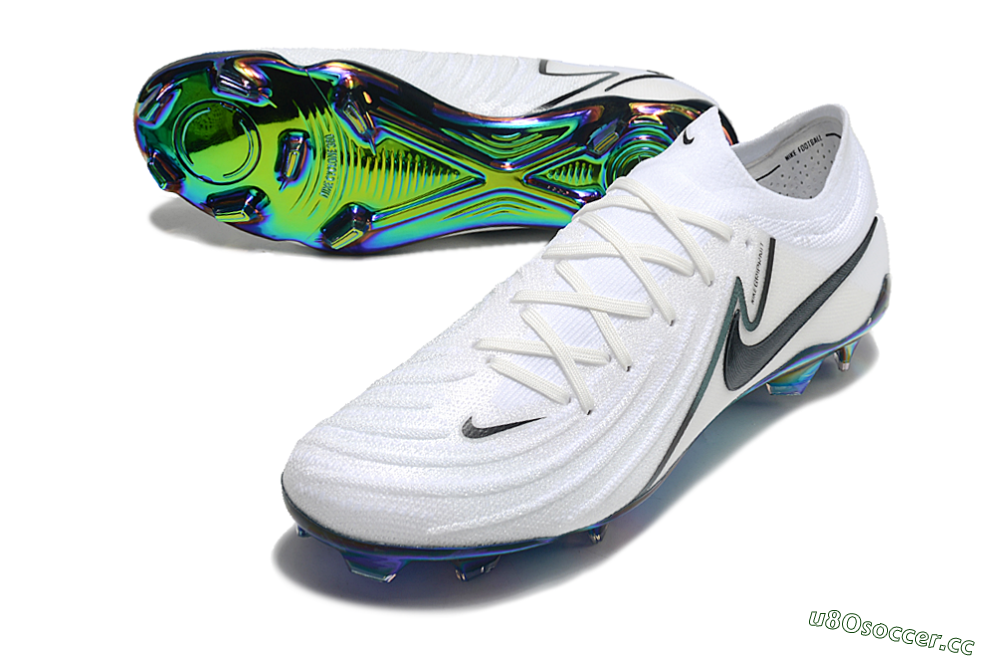 Men's Nike Phantom Luna Elite FG Firm Ground Low-Tops Football Boots - White/Black/Gold 3