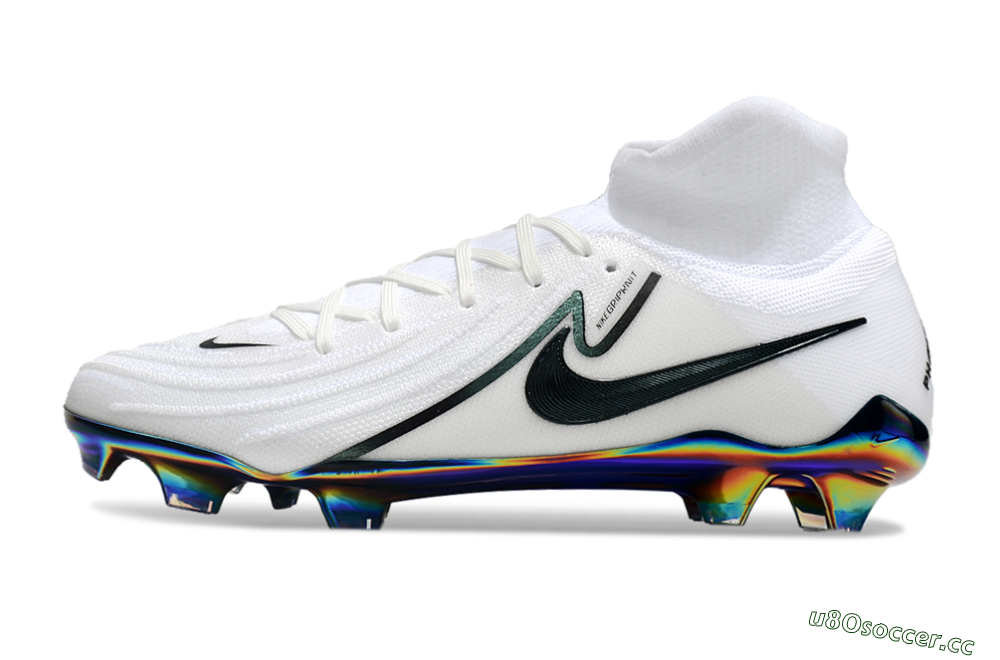 Men's Nike Phantom Luna Elite FG Firm Ground High-Tops Football Boots - White/Black/Gold 0