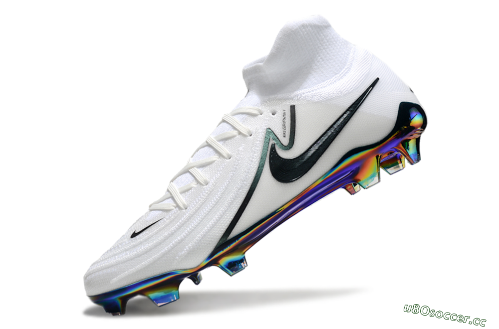 Men's Nike Phantom Luna Elite FG Firm Ground High-Tops Football Boots - White/Black/Gold 4
