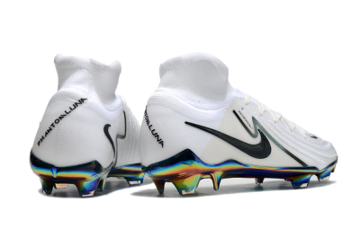 Men's Nike Phantom Luna Elite FG Firm Ground High-Tops Football Boots - White/Black/Gold