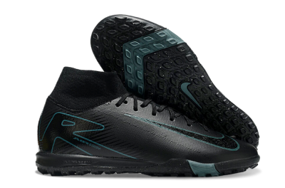 Men's Nike Air Zoom Mercurial Superfly 10 Elite TF Artificial Turf High-Tops Football Shoes - Black/Green/Silver