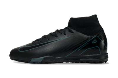 Men's Nike Air Zoom Mercurial Superfly 10 Elite TF Artificial Turf High-Tops Football Shoes - Black/Green/Silver
