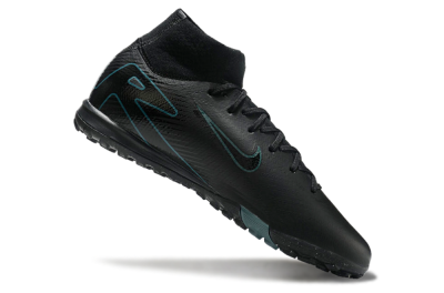 Men's Nike Air Zoom Mercurial Superfly 10 Elite TF Artificial Turf High-Tops Football Shoes - Black/Green/Silver