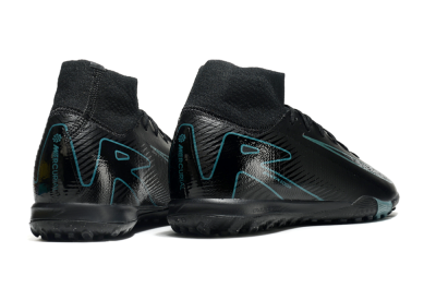 Men's Nike Air Zoom Mercurial Superfly 10 Elite TF Artificial Turf High-Tops Football Shoes - Black/Green/Silver