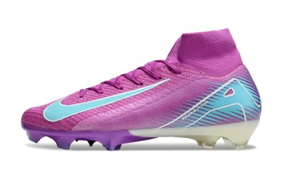 Men's Nike Air Zoom Mercurial Superfly 10 Elite FG Firm Ground High-Tops Football Boots - Purple/Green