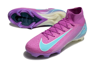 Men's Nike Air Zoom Mercurial Superfly 10 Elite FG Firm Ground High-Tops Football Boots - Purple/Green