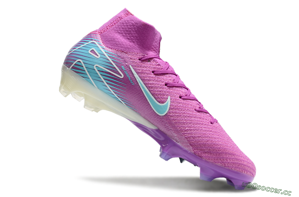 Men's Nike Air Zoom Mercurial Superfly 10 Elite FG Firm Ground High-Tops Football Boots - Purple/Green 4