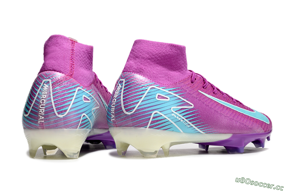 Men's Nike Air Zoom Mercurial Superfly 10 Elite FG Firm Ground High-Tops Football Boots - Purple/Green 6