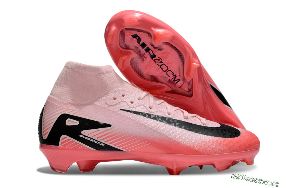 Unisex Nike Air Zoom Mercurial Superfly 10 Elite FG Firm Ground High-Tops Football Boots - Pink/Red/Black 2