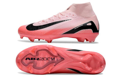 Unisex Nike Air Zoom Mercurial Superfly 10 Elite FG Firm Ground High-Tops Football Boots - Pink/Red/Black