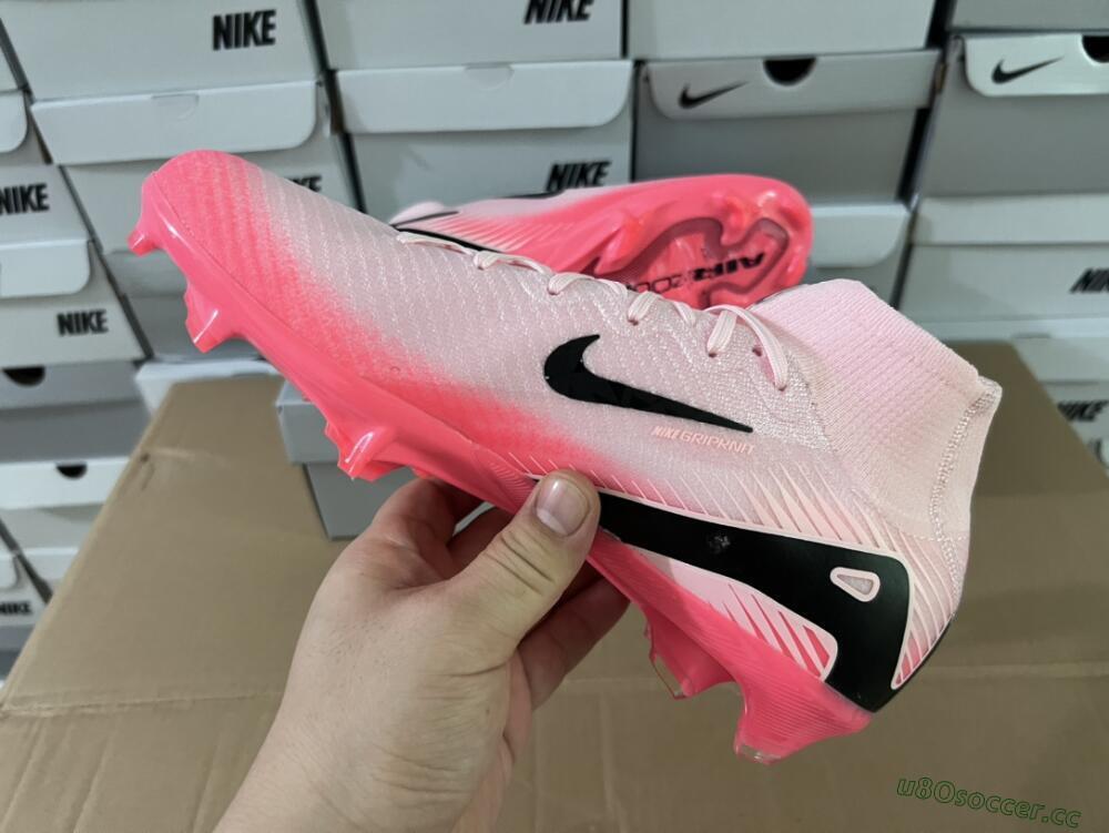 Unisex Nike Air Zoom Mercurial Superfly 10 Elite FG Firm Ground High-Tops Football Boots - Pink/Red/Black