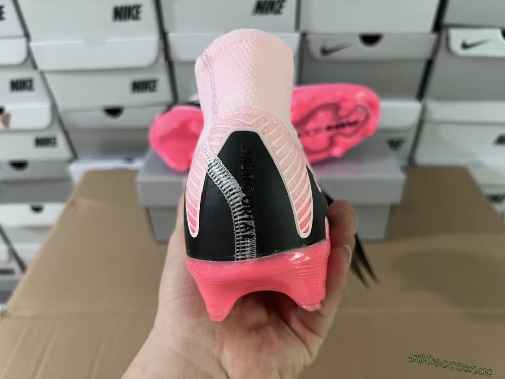 Unisex Nike Air Zoom Mercurial Superfly 10 Elite FG Firm Ground High-Tops Football Boots - Pink/Red/Black