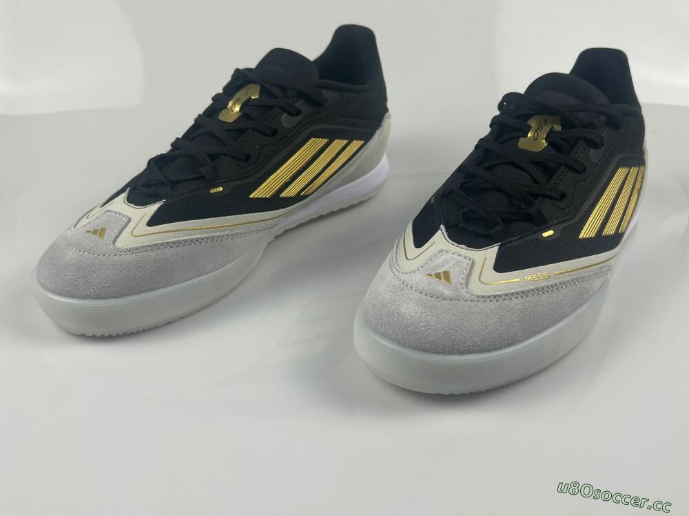 Men's Messi Adizero F50 Freestyle IC Indoor & Futsal Low-Tops Football Shoes - Grey/Black/Gold