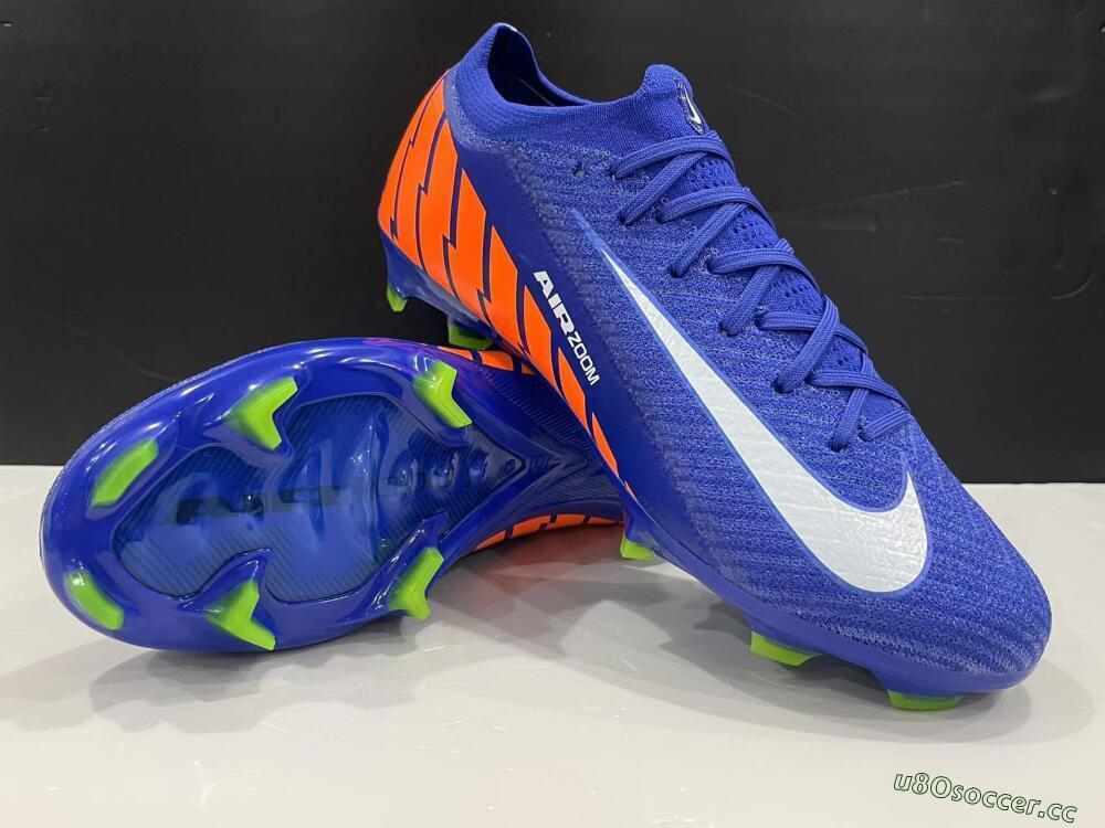 Men's Nike Air Zoom Mercurial Vapor 16 Elite FG Firm Ground Low-Tops Football Boots - Blue/White/Orange