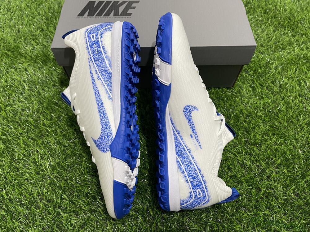 Unisex Nike Air Zoom Mercurial Vapor 16 Pro TF Artificial Turf Low-Tops Football Shoes - White/Blue