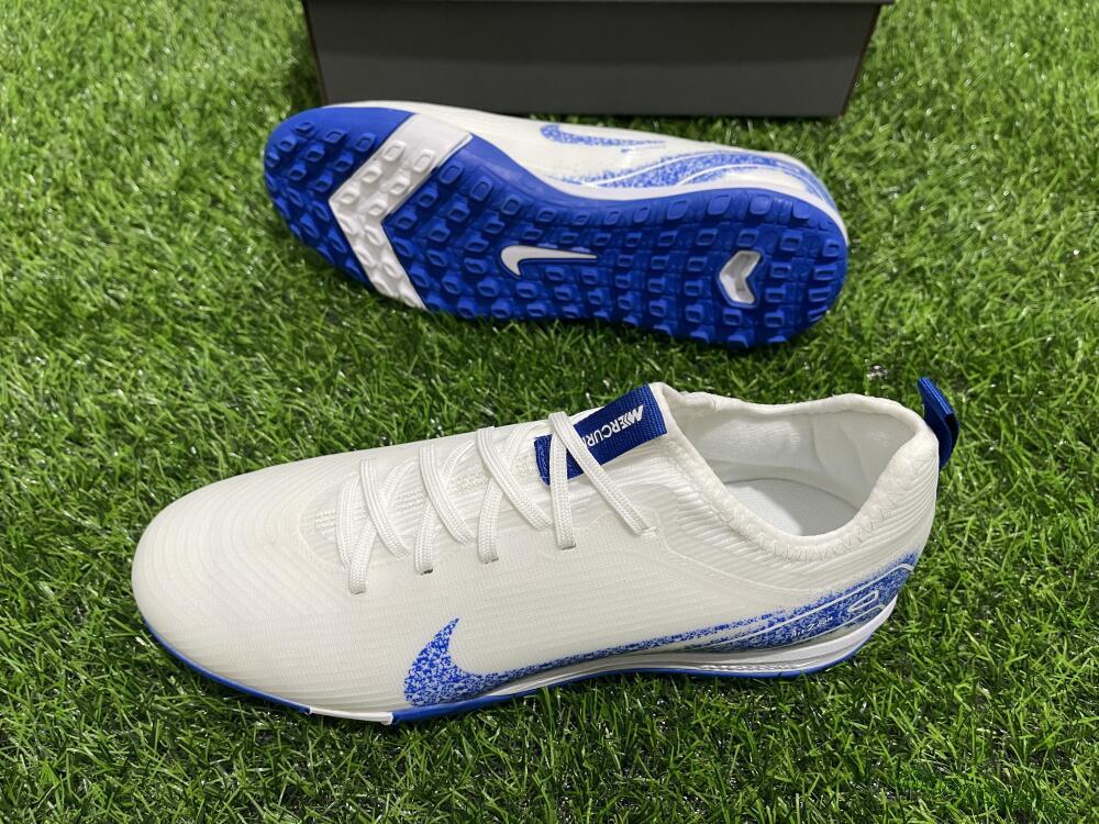 Unisex Nike Air Zoom Mercurial Vapor 16 Pro TF Artificial Turf Low-Tops Football Shoes - White/Blue