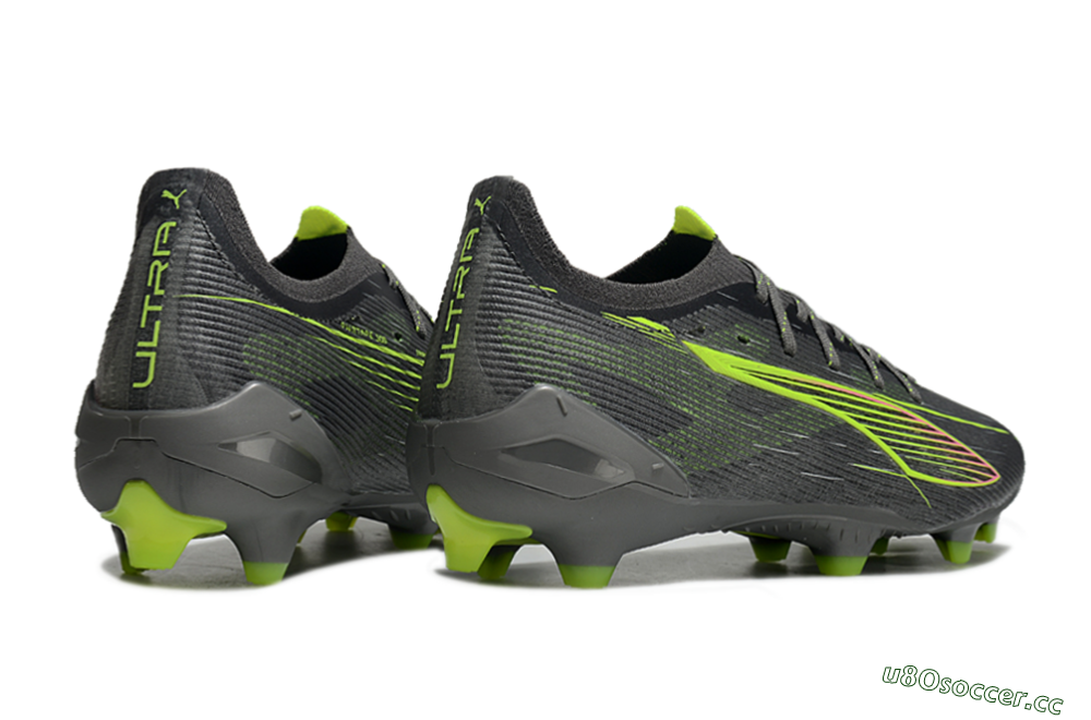 Men's Puma Ultra Ultimate FG Firm Ground Low-Tops Football Boots - Oliver Green/Yellow 6