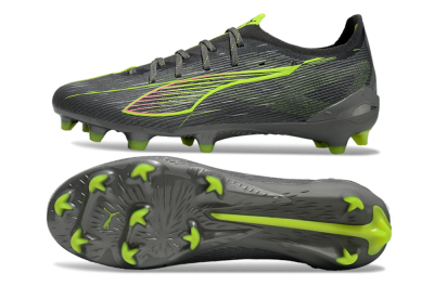 Men's Puma Ultra Ultimate FG Firm Ground Low-Tops Football Boots - Oliver Green/Yellow