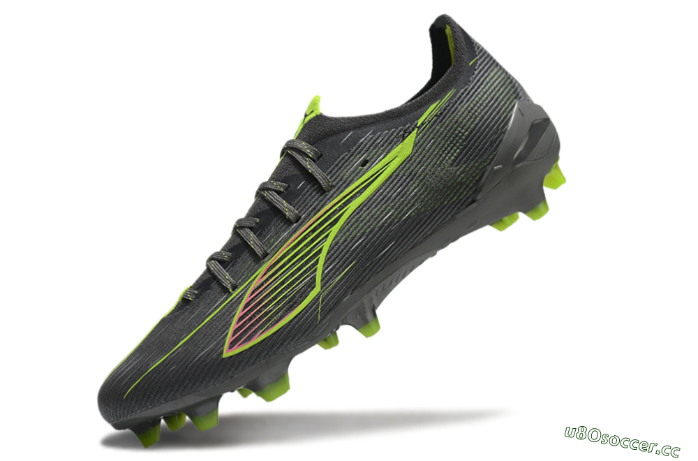 Men's Puma Ultra Ultimate FG Firm Ground Low-Tops Football Boots - Oliver Green/Yellow 4