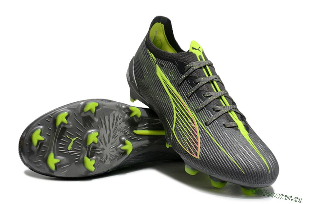 Men's Puma Ultra Ultimate FG Firm Ground Low-Tops Football Boots - Oliver Green/Yellow 3