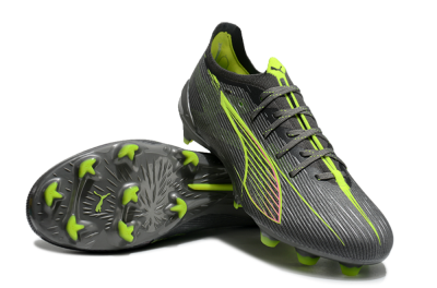 Men's Puma Ultra Ultimate FG Firm Ground Low-Tops Football Boots - Oliver Green/Yellow