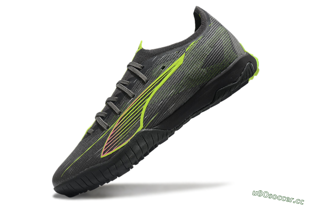 Men's Puma Ultra Ultimate TF Artificial Turf Low-Tops Football Shoes - Oliver Green/Yellow 4