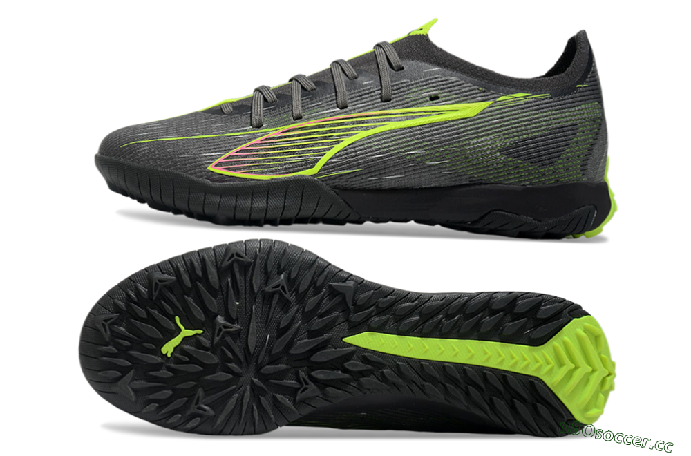Men's Puma Ultra Ultimate TF Artificial Turf Low-Tops Football Shoes - Oliver Green/Yellow 1