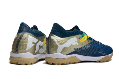 Men's Puma x Neymar Future 7 Ultimate bna TF Artificial Turf Low-Tops Football Shoes - Blue/Yellow/Green