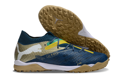 Men's Puma x Neymar Future 7 Ultimate bna TF Artificial Turf Low-Tops Football Shoes - Blue/Yellow/Green